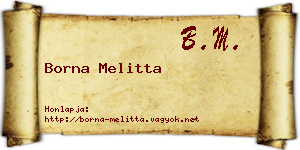 Borna Melitta névjegykártya
